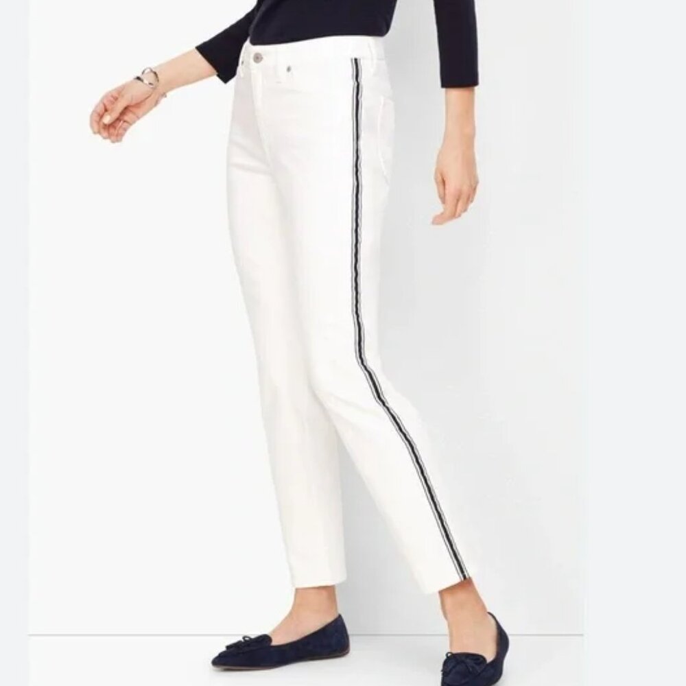 Talbots Flawless High Waist Straight Ankle Jeans: White Size 6P - New
